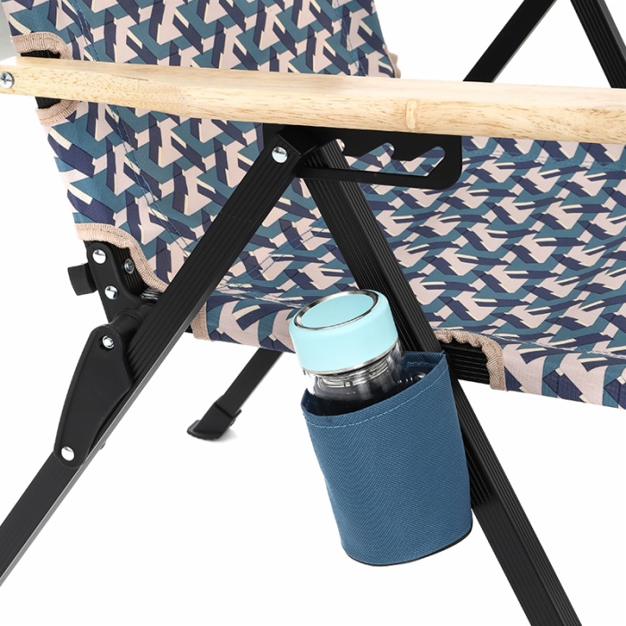 Adjustable Reclining Folding Camping Fishing Chair with Cup Holder