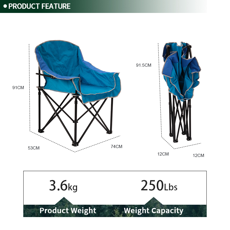 Lightweight Folding Half Round Moon Leisure Sofa Camping Chair
