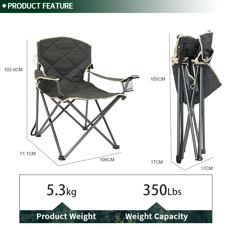 Luxury Portable Metal Picnic Giant Folding Outdoor Fishing Beach Camping Chair