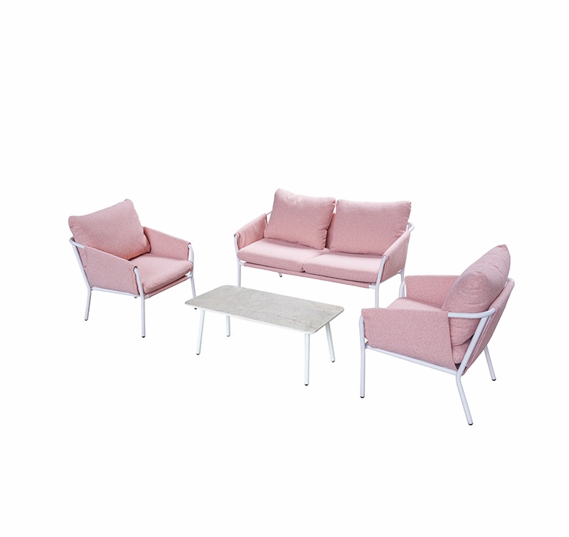 4 Piece Aluminum Sectional Sofa Set with Cushions AF2504