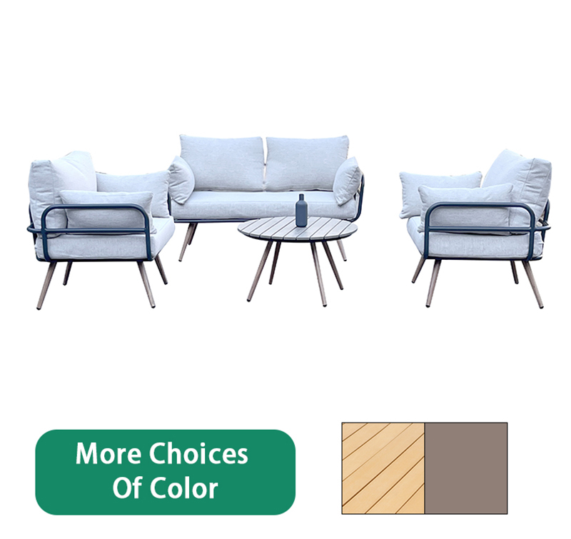 Denton 4 Piece Aluminum Conversation Sofa Set with Cushions AF2108