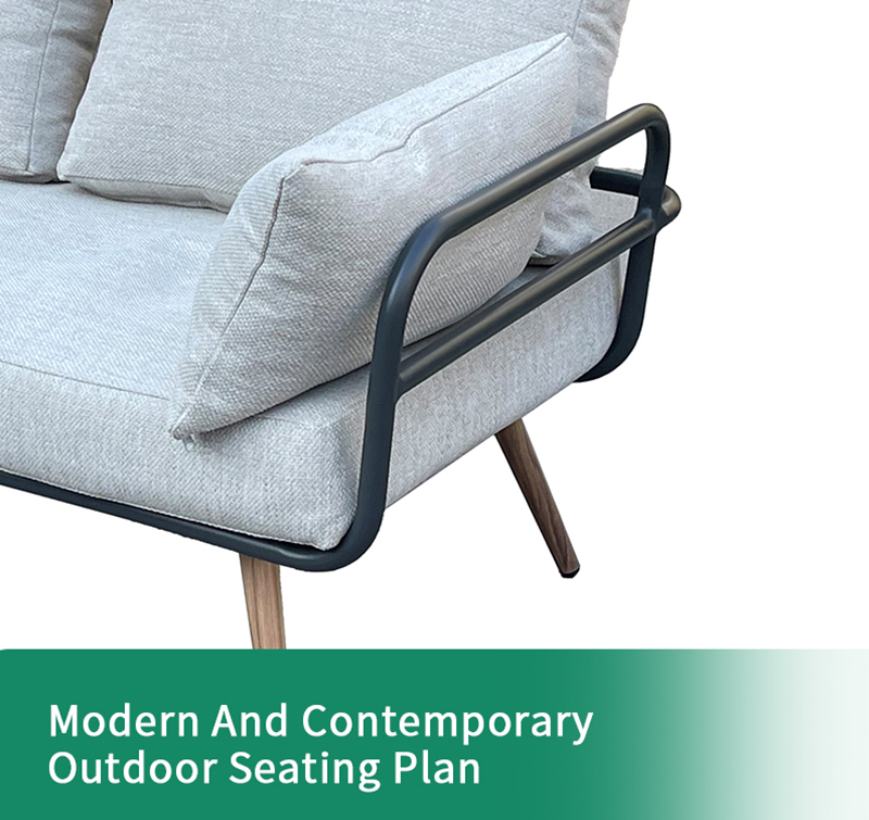 Denton 4 Piece Aluminum Conversation Sofa Set with Cushions AF2108