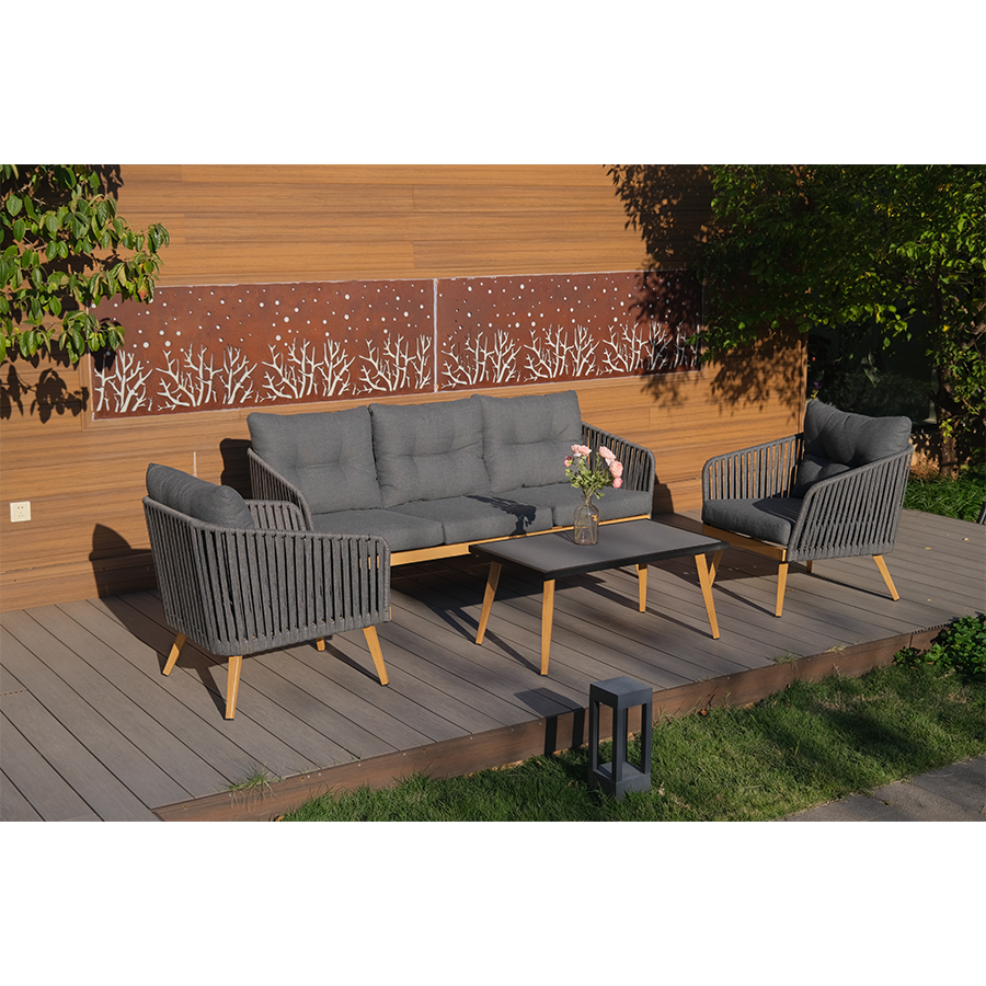 Terni 4 Piece Sofa Seating Group Conversation Set with Cushions AF4208