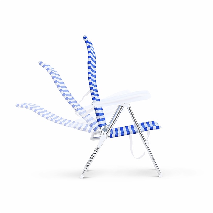 Alu Cham Folding Adjustable 5 Position Reclining Outdoor Mesh Sling Chair for Camping Beach Backyard and Patio