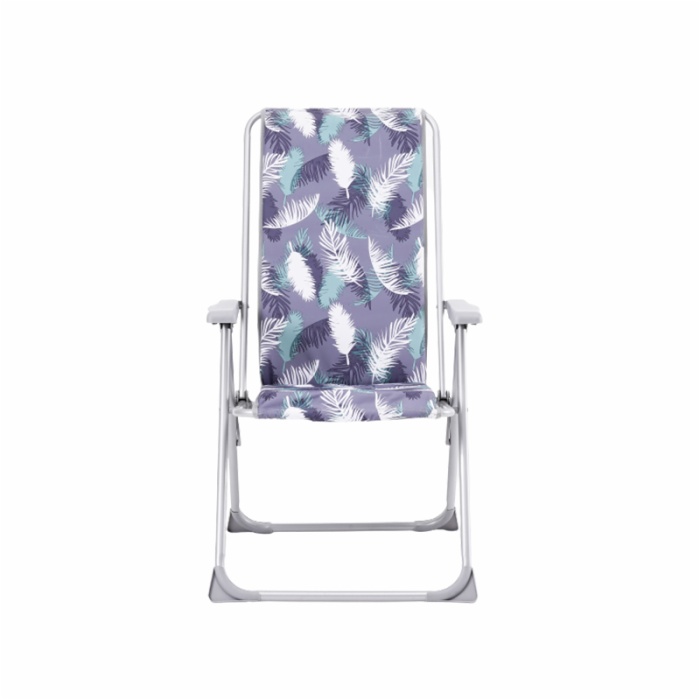 Padded 5 Position Adjustable Foldable Metal Chair Steel Frame Camping Chair