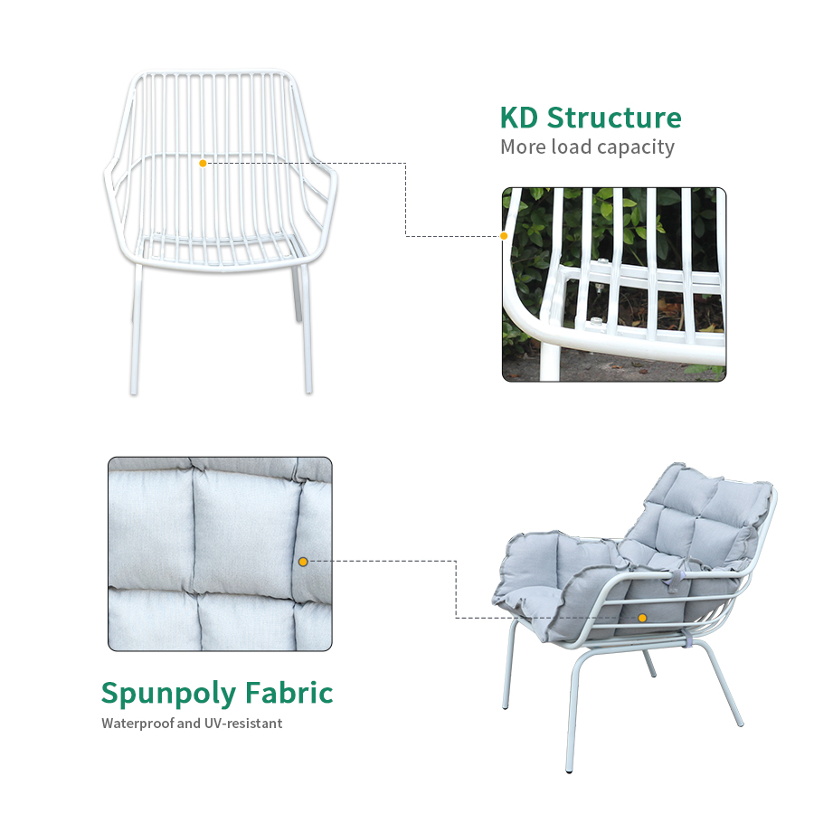 Steel Outdoor KD Sofa Set 2015