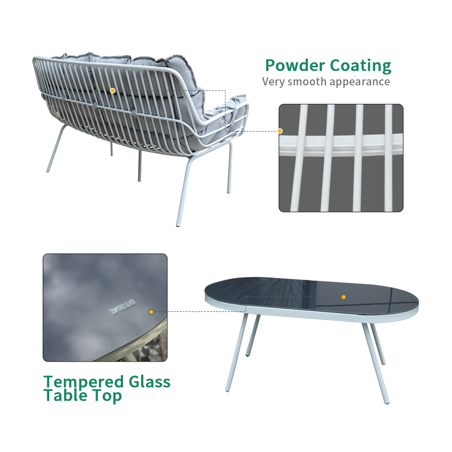 Steel Outdoor KD Sofa Set 2015