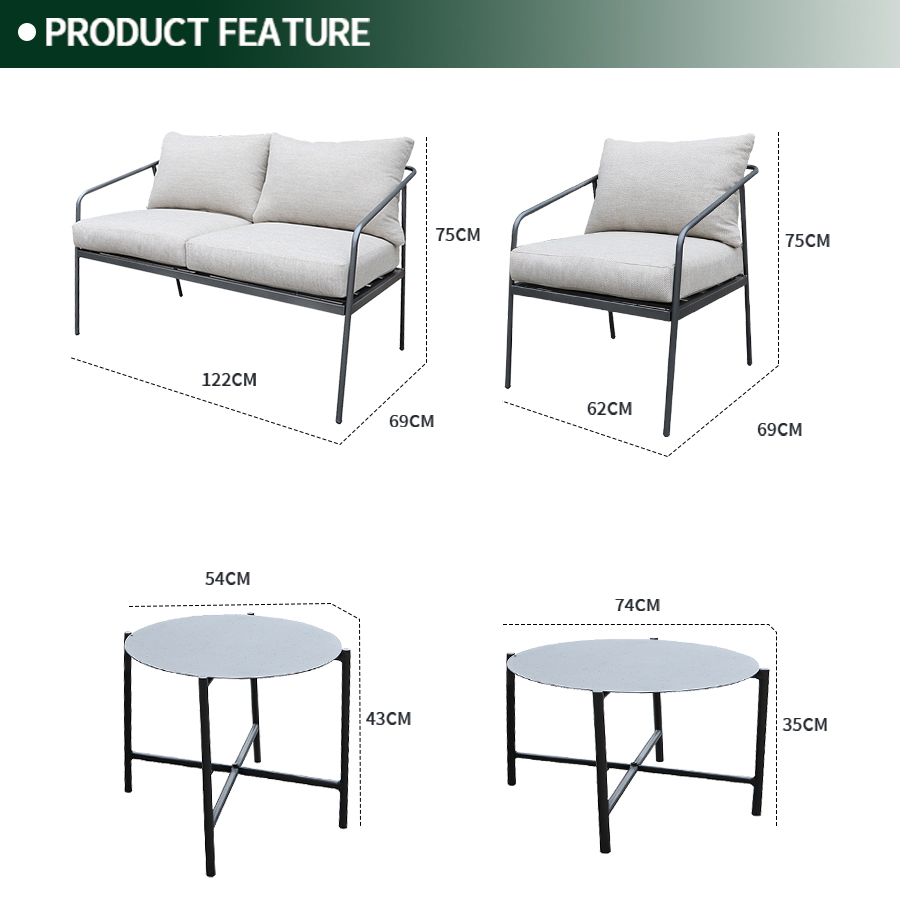 Steel Outdoor KD Sofa Set 2014