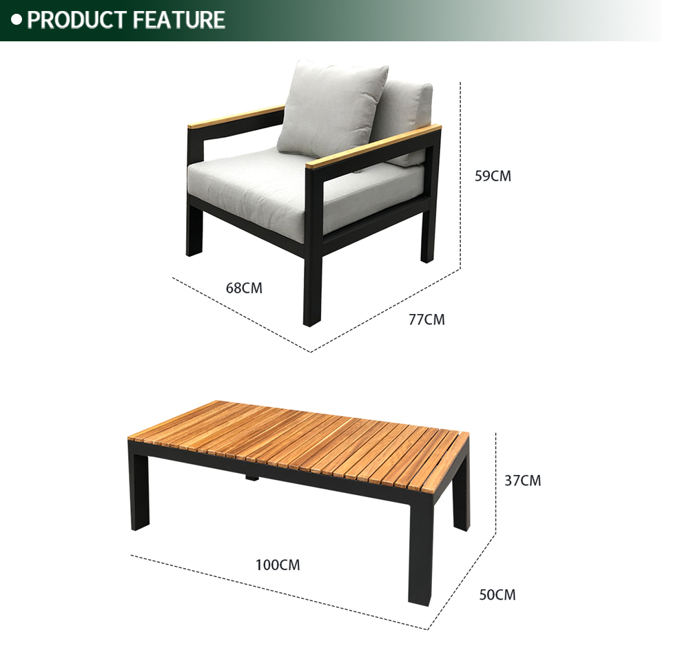 Aluminum Outdoor Kd Sofa Set 3104
