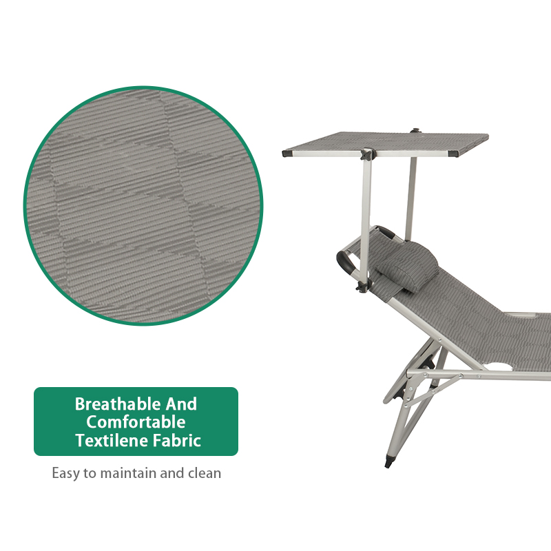 Outdoor Furniture Foldable Picnic Beach Garden Pool Chair Adjustable Sun Bed Sun Lounger with Headrest
