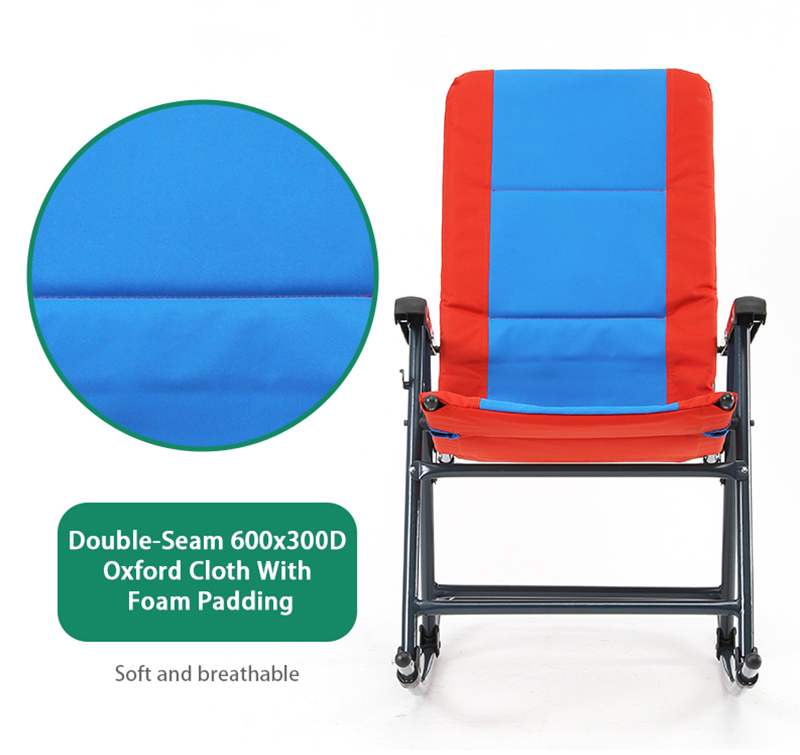 Outdoor Portable Camping Fishing Beach Folding Rocking Reclining Chair with Headrest