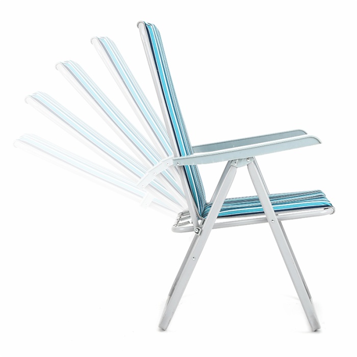 5 Position Durable Adjustable Reclining Outdoor Lounge Folding Portable Camping Chair