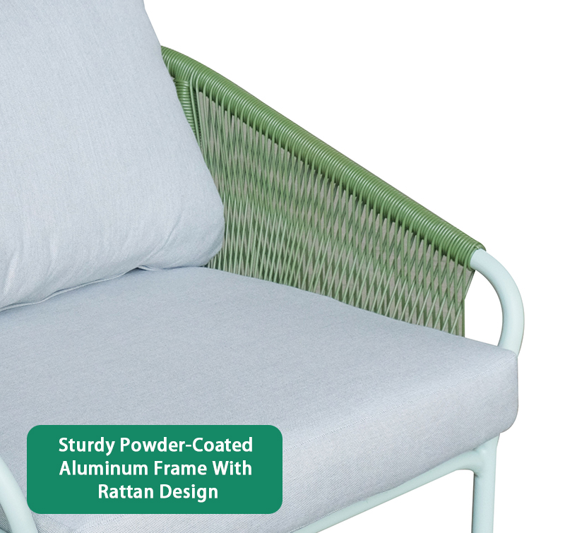 4 Piece Aluminum PE Rattan Sofa Set with Cushions AF4209
