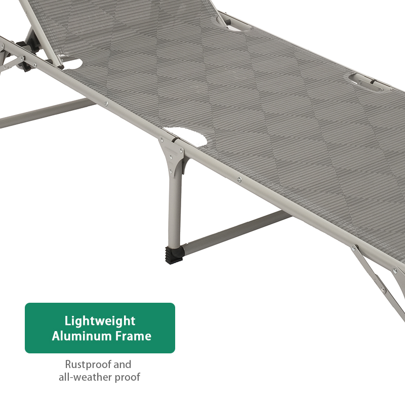 Outdoor Furniture Foldable Picnic Beach Garden Pool Chair Adjustable Sun Bed Sun Lounger with Headrest