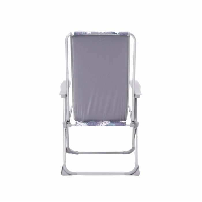 Padded 5 Position Adjustable Foldable Metal Chair Steel Frame Camping Chair