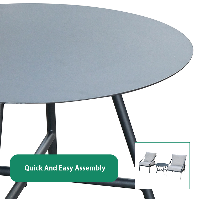 3 Piece Steel Outdoor Bistro Set with Cushions SF2600