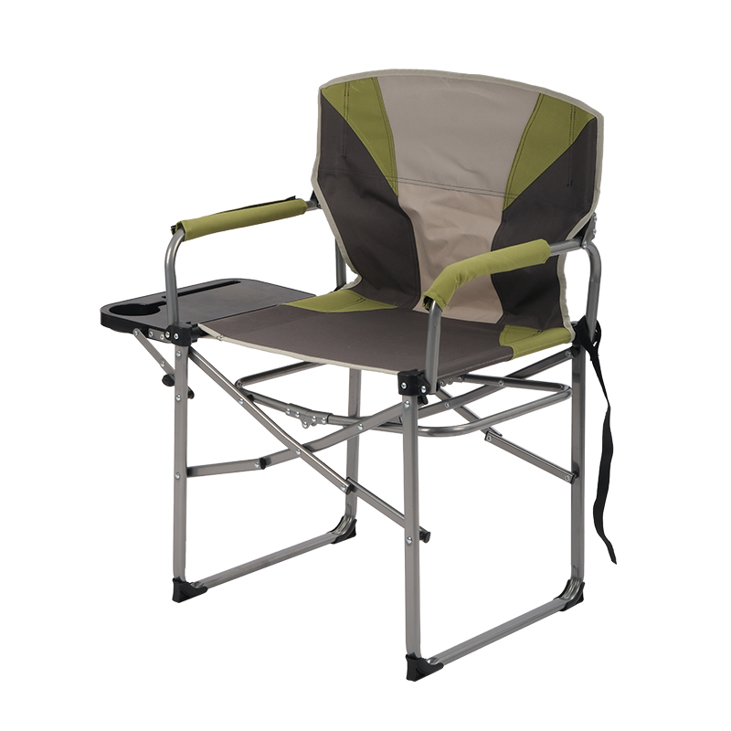 Outdoor Popular Style Traveling Camping Chairs Ultralight Foldable Camping Director Chairs with Side Table Pocket Handle