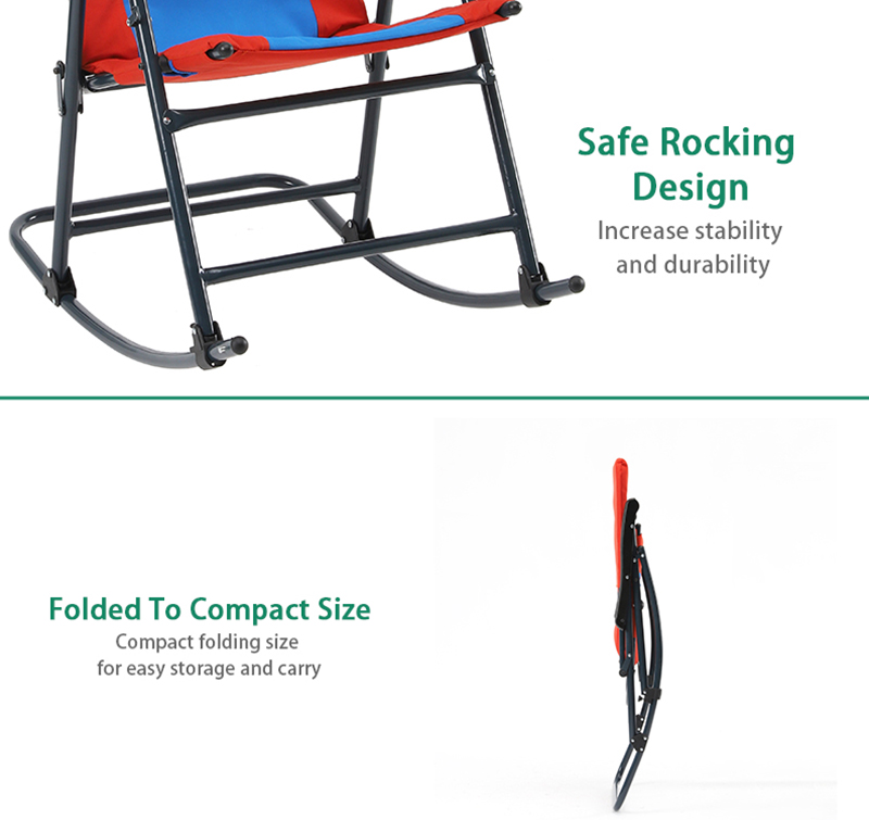 Outdoor Portable Camping Fishing Beach Folding Rocking Reclining Chair with Headrest