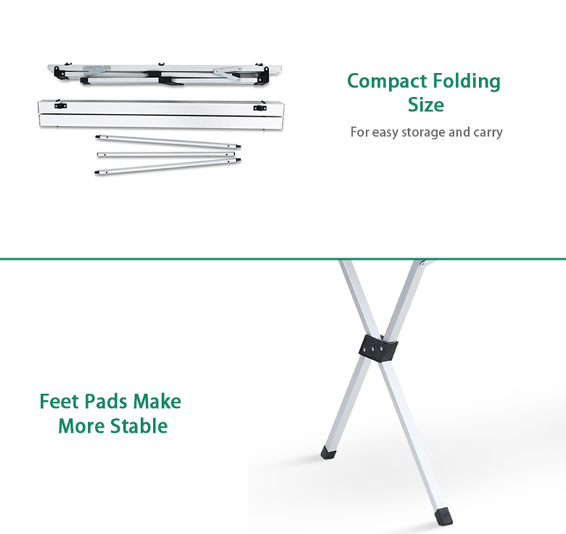 Outdoor Furniture Portable Aluminum Folding Camping Picnic Dining Table