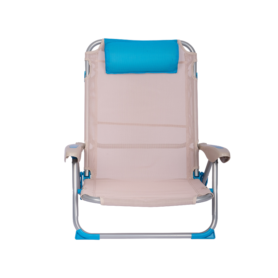 Portable Folding Aluminum Lounge Chair Stripes Backpack Beach Chair
