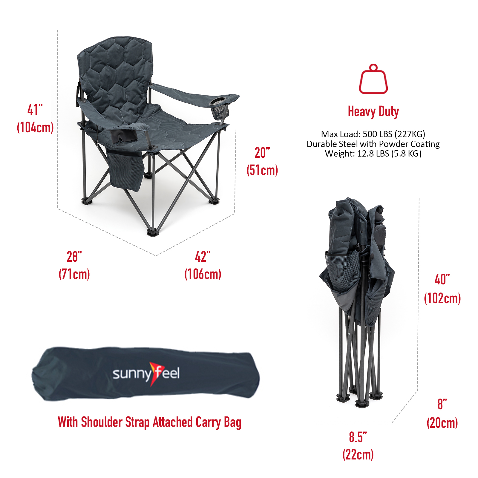 Outdoor Beach Chair Oversized Folding Loveseat Camp Camping Chair