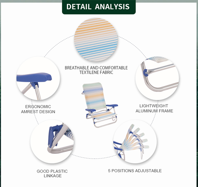 Compact Lightweight Beach Chair with Textilene Fabric
