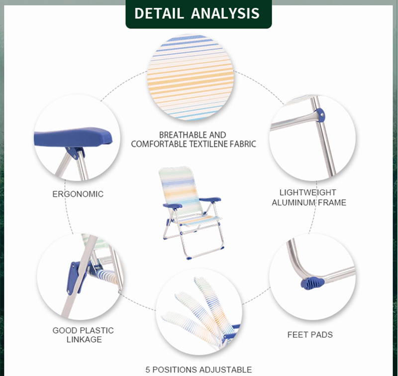 Compact Aluminum Beach Chair with Textilene – Easy Fold & Carry