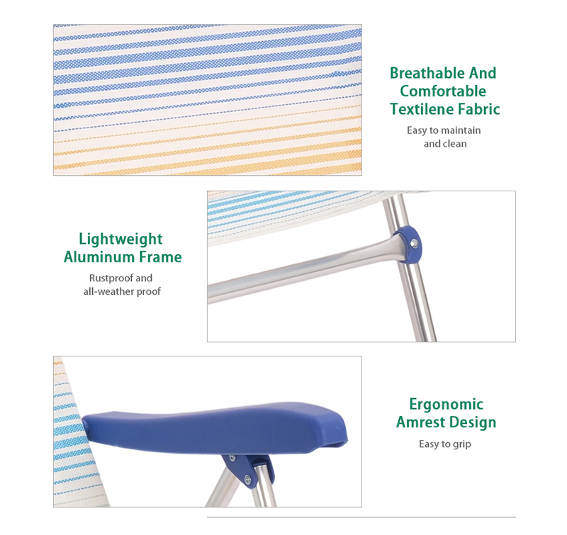 Compact Aluminum Beach Chair with Textilene – Easy Fold & Carry