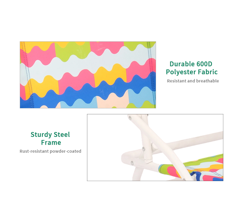 Low Seat Beach Chair with Fade-Resistant Fabric – Steel Frame