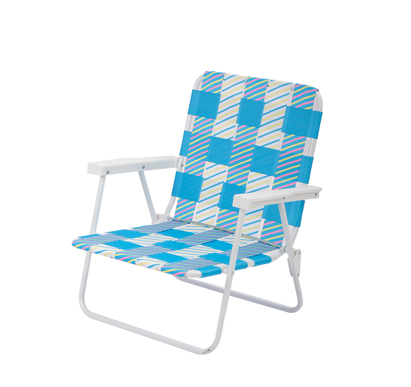 Foldable Beach Web Chair with Steel Frame & Breathable PE Belt