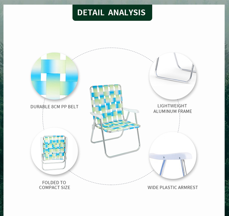 High Back Web Chair with Anti-Tip Legs – Aluminum Frame