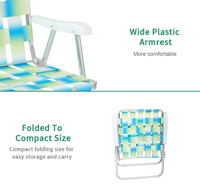 High Back Web Chair with Anti-Tip Legs – Aluminum Frame