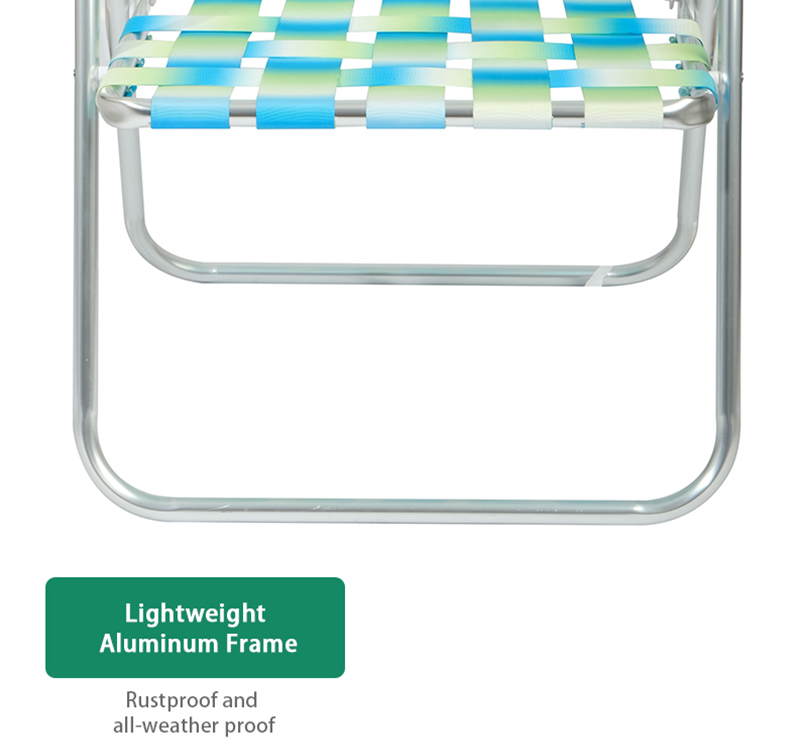 High Back Web Chair with Anti-Tip Legs – Aluminum Frame