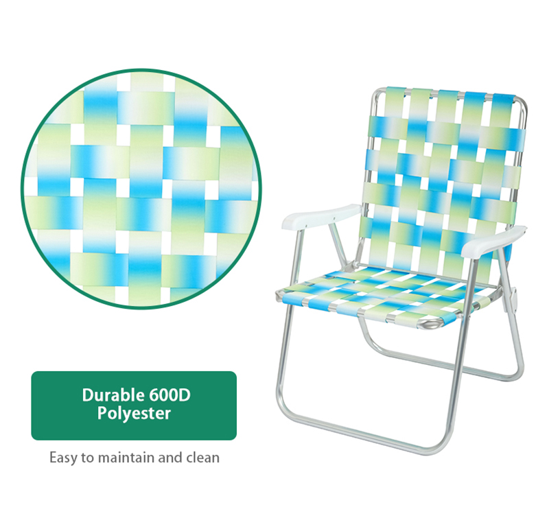 High Back Web Chair with Anti-Tip Legs – Aluminum Frame