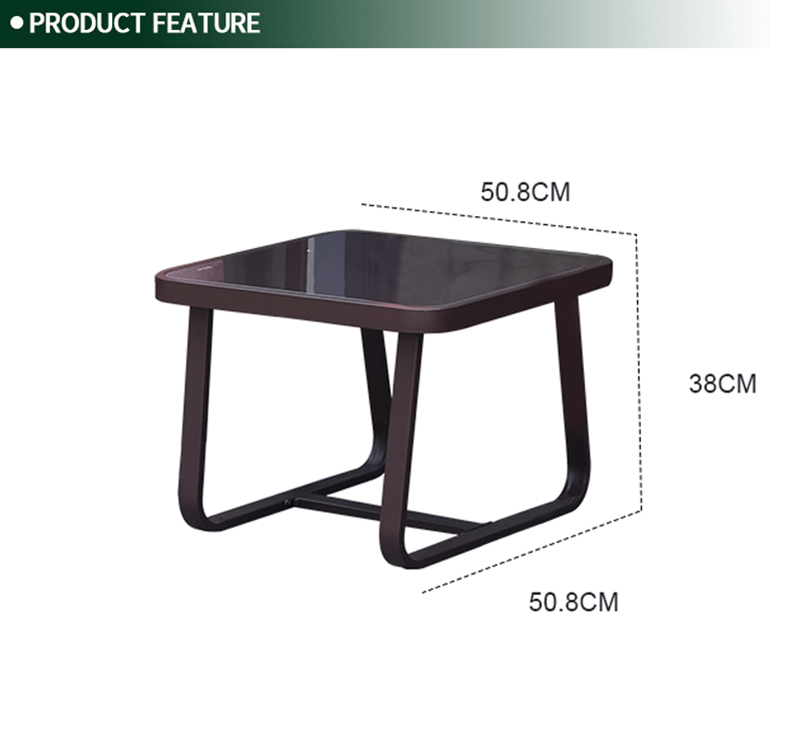 3-Piece Outdoor Sofa Set Bistro Set Featuring Steel Frame and Tempered Glass Top