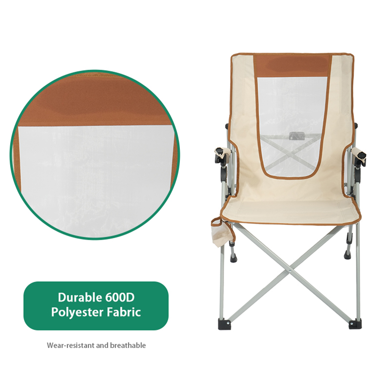 Heavy-Duty Folding Camping Chair with 3-Position Recline & Cup Holder – 300 lbs Capacity, Breathable Mesh, Portable for Outdoor Beach & Fishing
