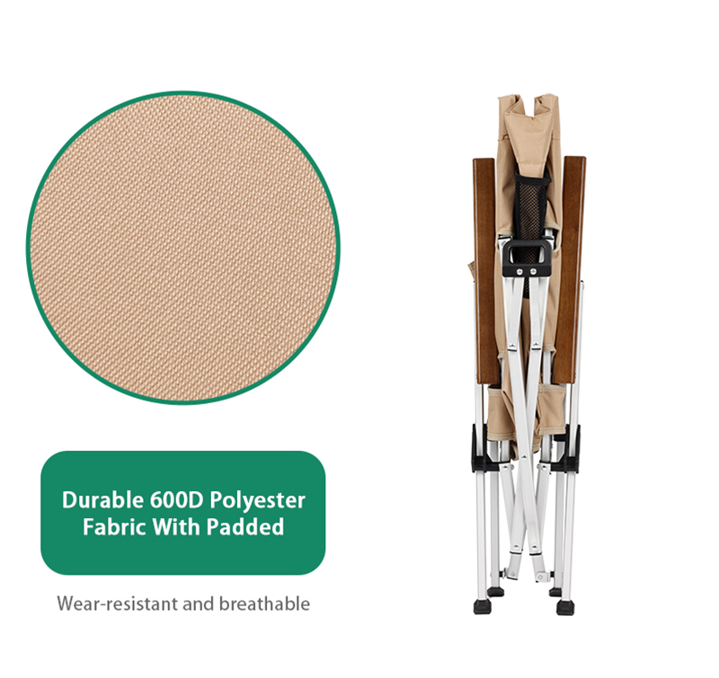 Lightweight Aluminum Portable Folding Chair,Anodized Aluminum, 600D Polyester