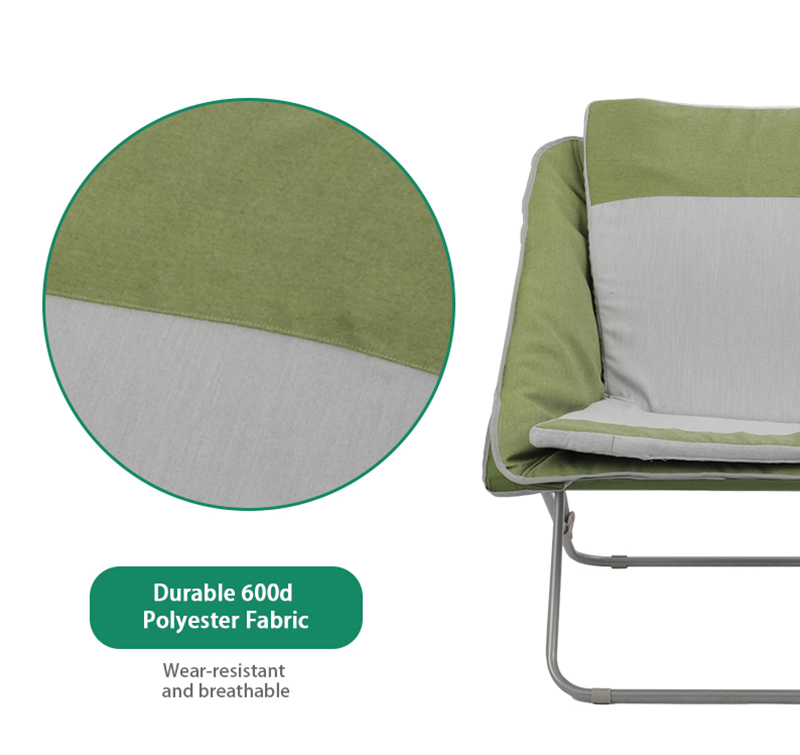 Ergonomic Folding Camping Chair with Cushion for Back Support
