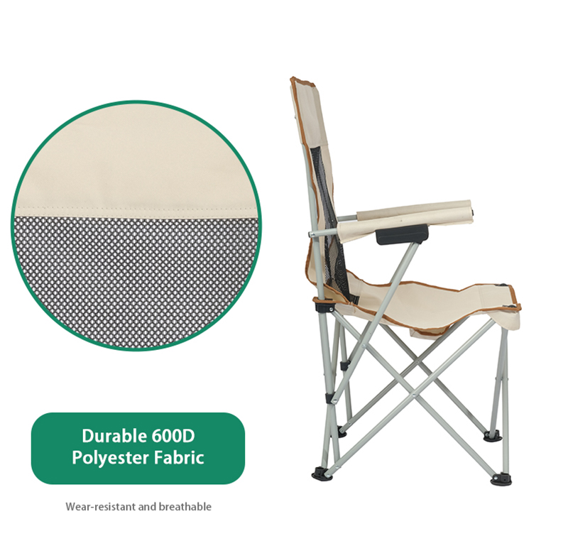 Portable Folding Camping Chair – High-Capacity 250 lbs, Powder-Coated Steel Frame, 600D Polyester for Maximum Comfort