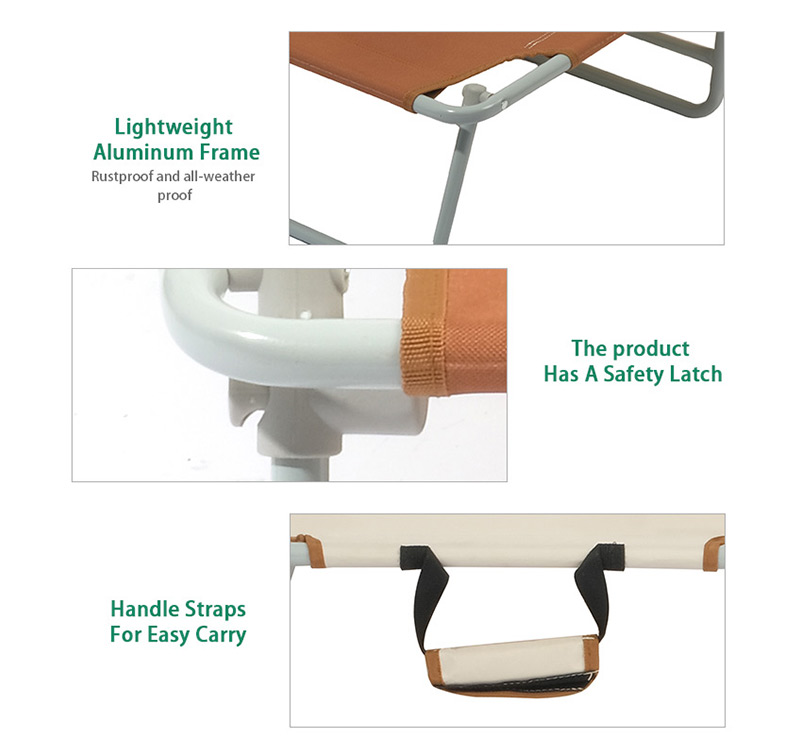 Lightweight Folding Cot for Camping with Carry Strap and Safety Lock