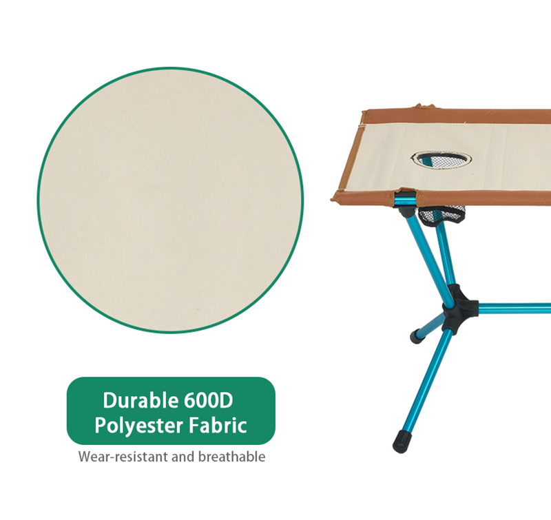 Compact Foldable Table with Steel Frame, 30kg Load, Cup Holders