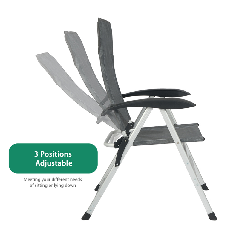 Luxury RV Camping Caravan Chair with 7 Reclining Positions and 120kg Load Capacity