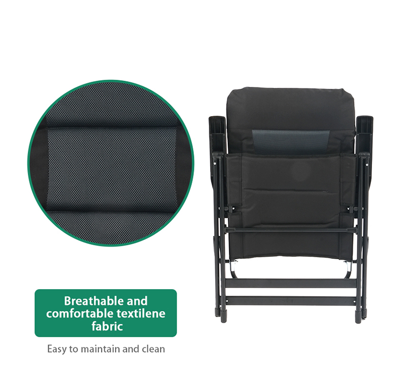 Folding RV Caravan Chair with 3D Air Mesh Fabric and 7 Reclining Positions