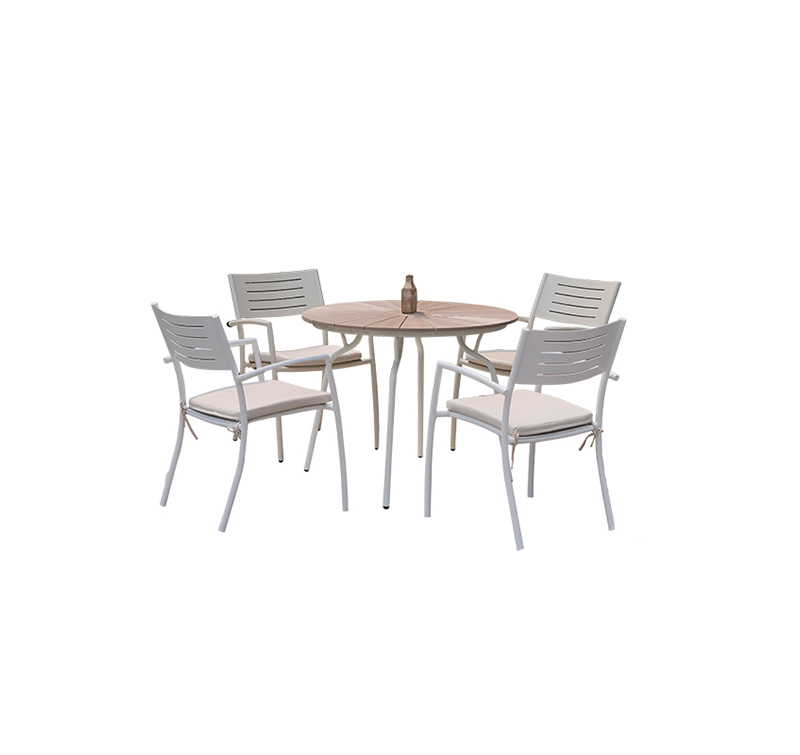 5-Piece Patio Dining Set with Lightweight Aluminum Frame and Weather-Resistant Spun Poly Fabric