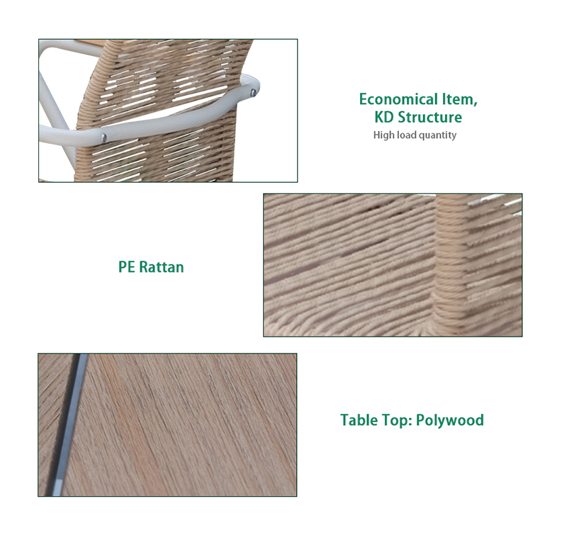 Complete 5-Piece Outdoor Dining Set with PE Rattan Tabletop and Sturdy Steel Frame
