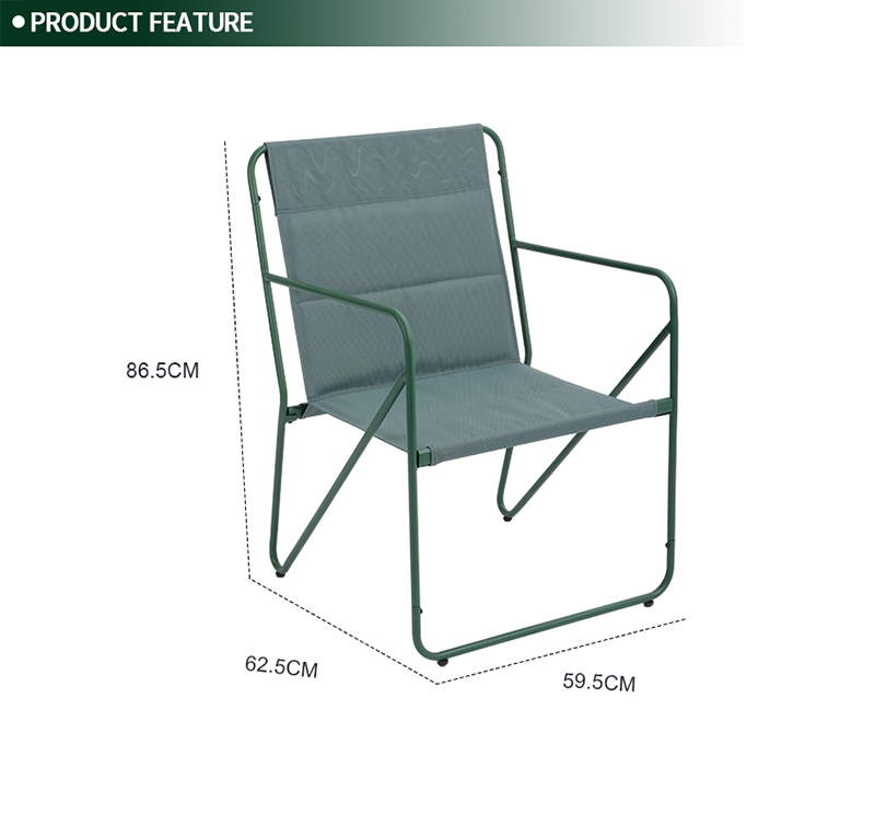 5-Piece Square Tempered Glass Outdoor Dining Set SF6416 with Sturdy Steel Frame and Sling Chairs