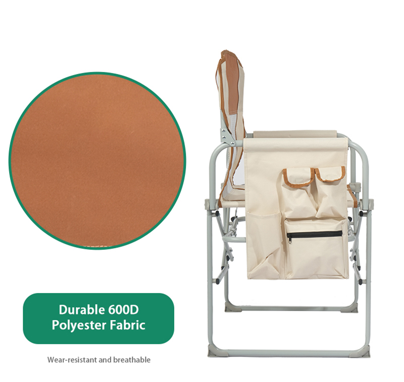 Director Folding Chair with Side Table, Steel Frame, Waterproof Fabric,300LBS Load Capacity