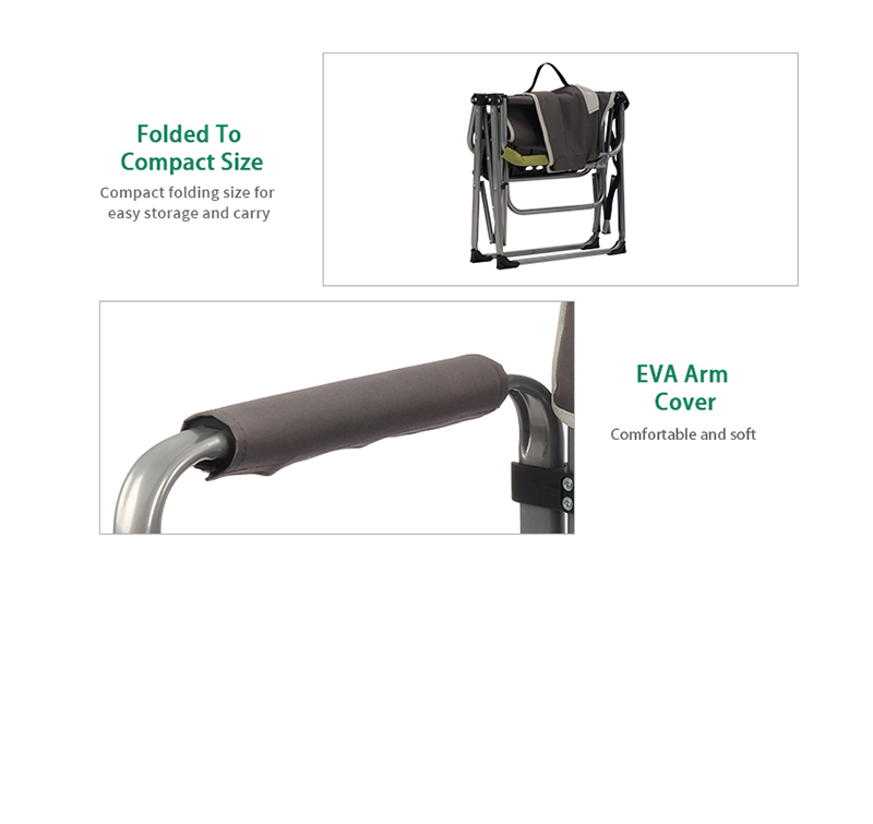 Compact Director Chair with Cup Holder and Storage Accessible for people with disabilities