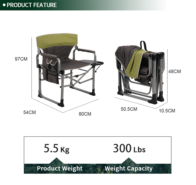 Lightweight Aluminum Director Chair for Easy Folding and Portability