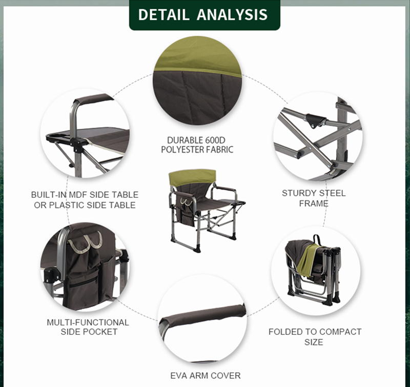 Lightweight Aluminum Director Chair for Easy Folding and Portability